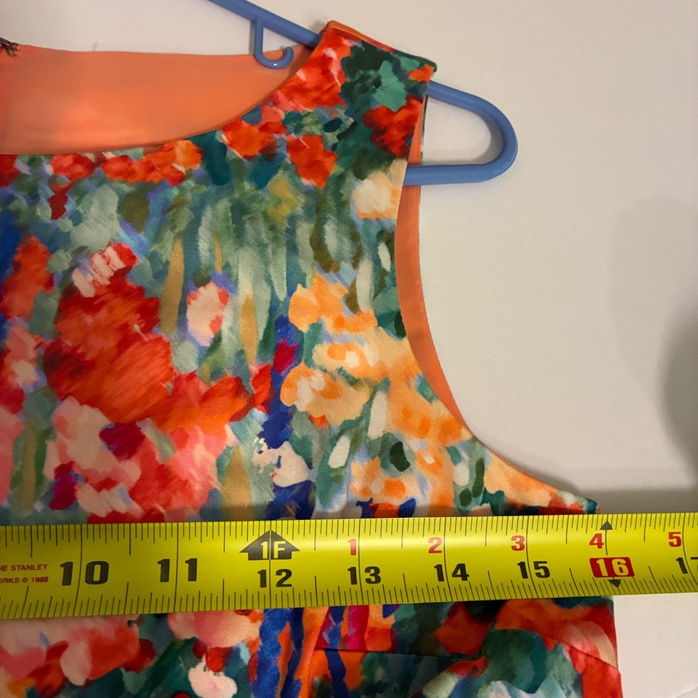 Talbots Petites Dress 2P Fit and Flare floral sleeveless garden party wedding - Picture 8 of 8